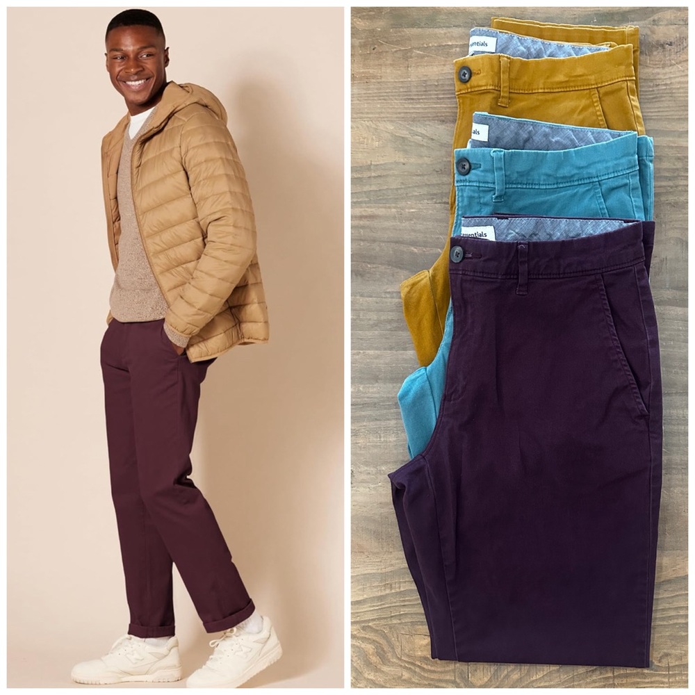 Amazon Essentials BUNDLE Mens Slim-Fit Casual Stretch Chino Pant